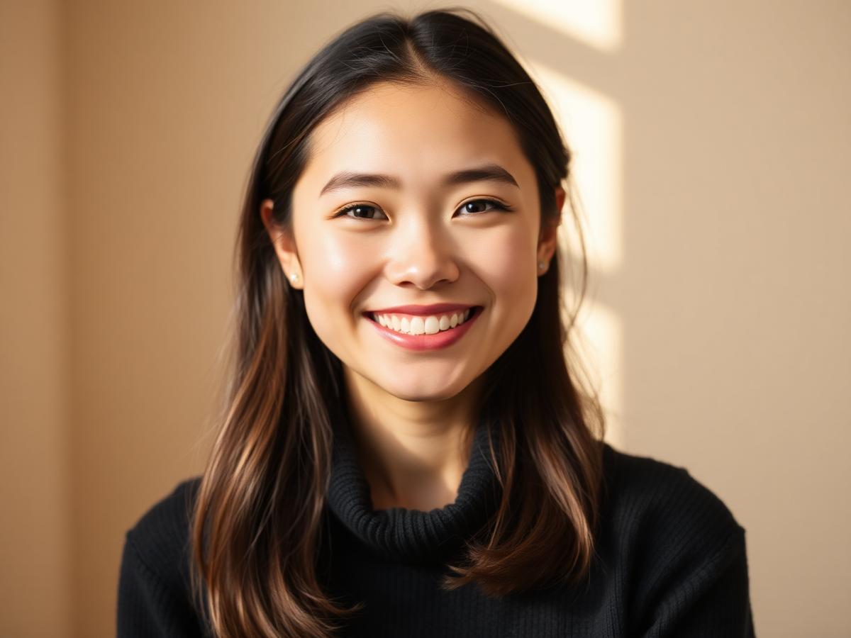 Young woman smiling with a bright confident smile